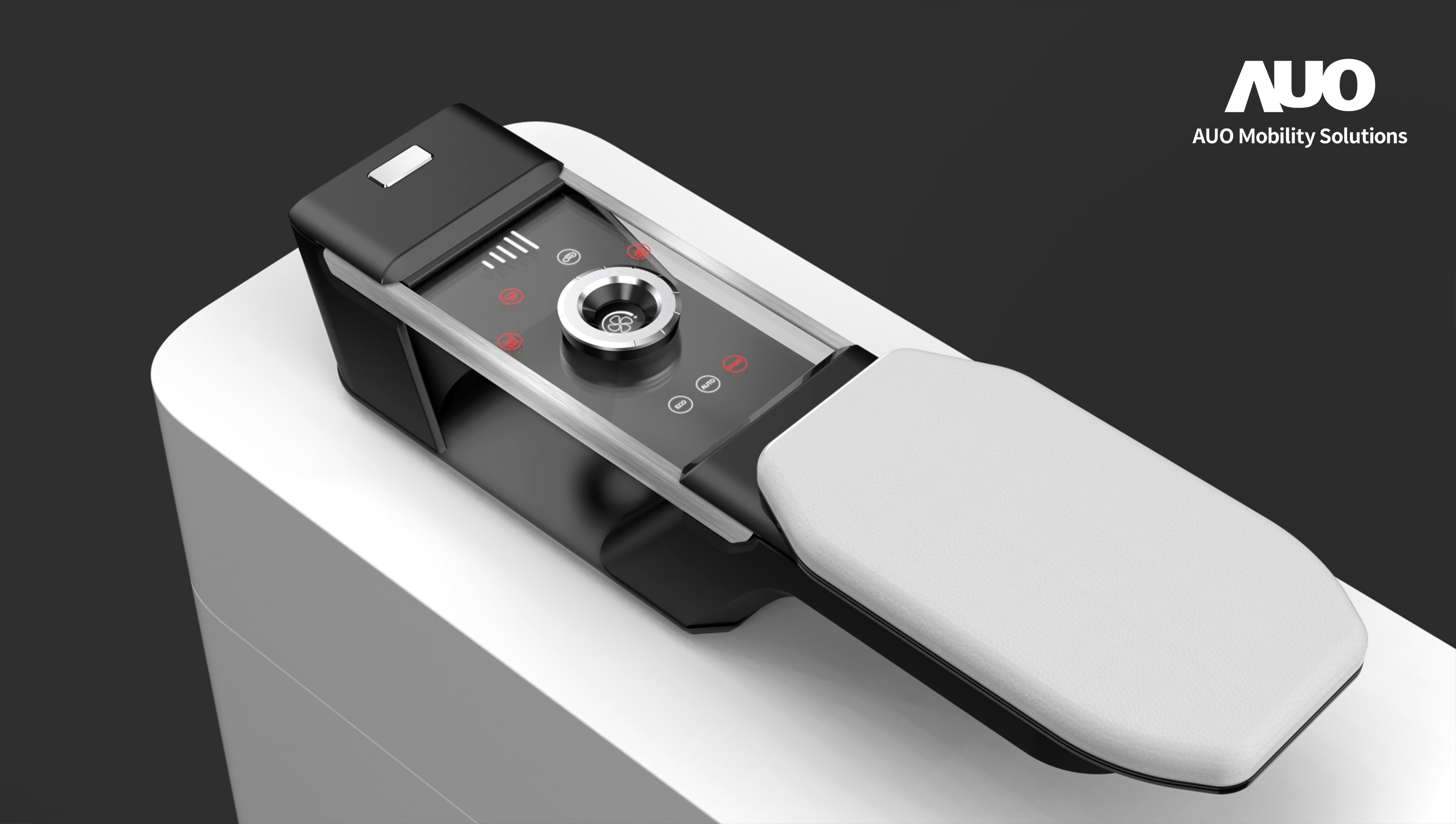 开云电竞智慧行动全新发表INVISY隐形科技系列，CrystalSense Console以最简约的机构设计，提供直觉控制的主动触觉回馈与压力感测，并且动态呈现、仅在需要时显示，打造未来座舱的极致互动体验。