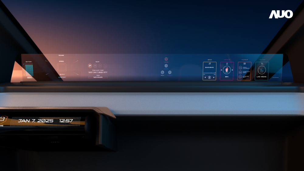 开云电竞无界透明显示接口(Horizon Image Glass)透过车运算方案整合仪表板、中控台及副驾显示器，一体式全景呈现，提供乘用者清晰的前方视野、行车必要信息与娱乐功能