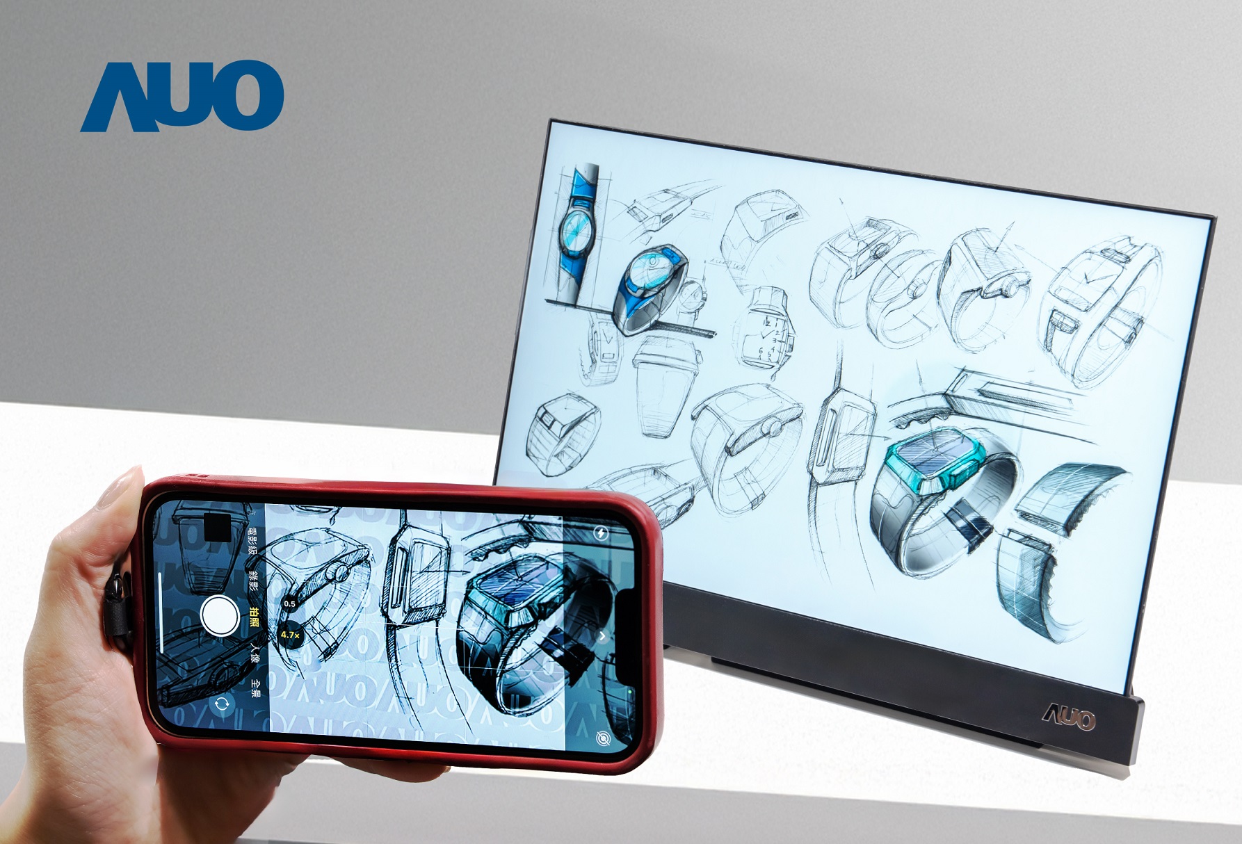 开云电竞16吋防窥显示器，采用人眼无法察觉、相机拍摄时才显现的隐藏式水印技术，未来可结合AI镜头侦测周围环境，实时开启或关闭水印，大幅提升在公共场域使用显示器的安全性