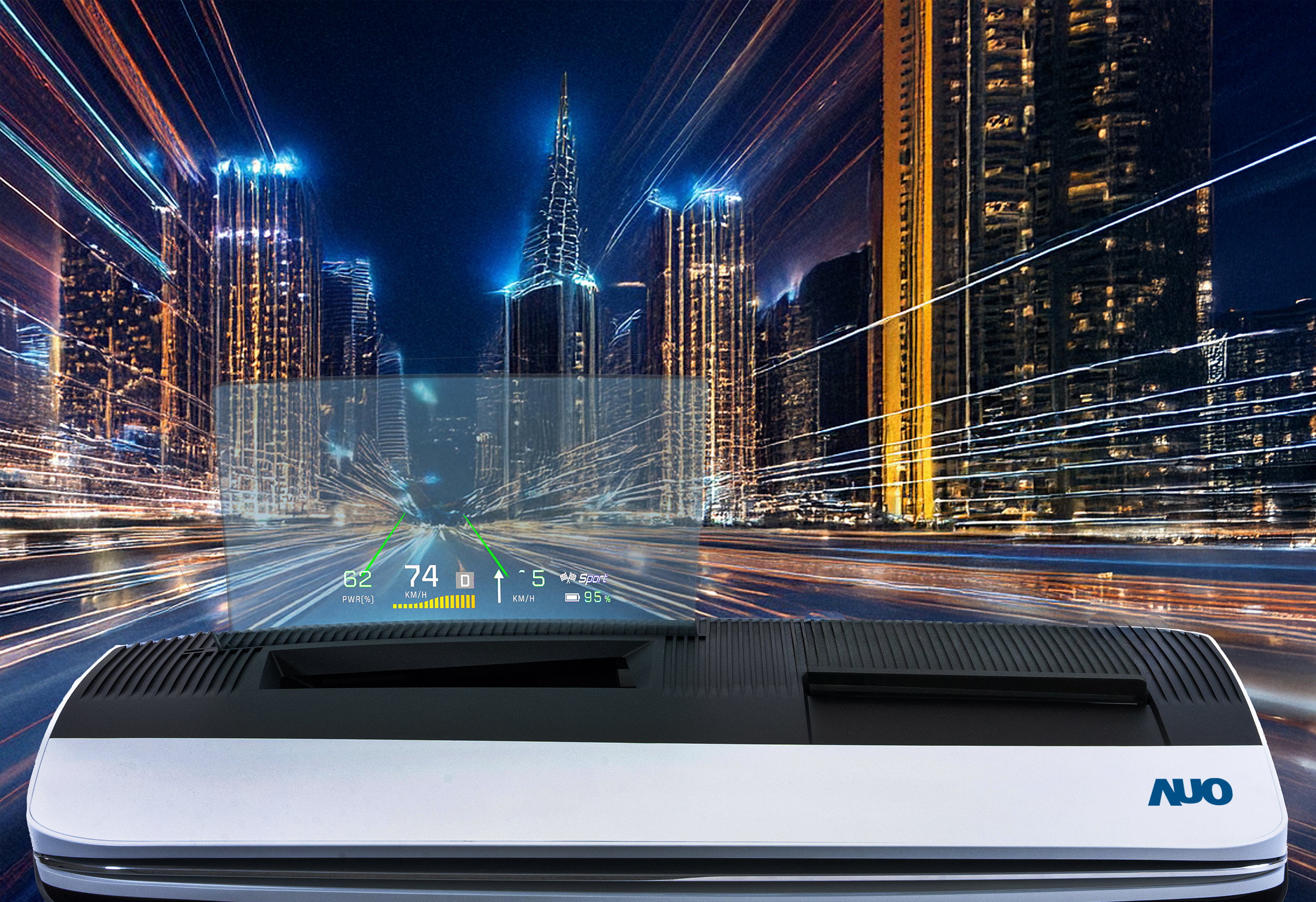 开云电竞推出13吋Micro LED抬头显示器，提供高入眼亮度、高色彩饱和度的显示质量，在阳光下或黑暗中都清晰可见，并利用Micro LED模块体积小的优势，解决车用空间有限的痛点